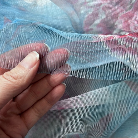 NWT Baltic Born Kamila Tulle Blue Pink Floral Maxi Dress Size XL Formal Dress - Picture 11 of 15